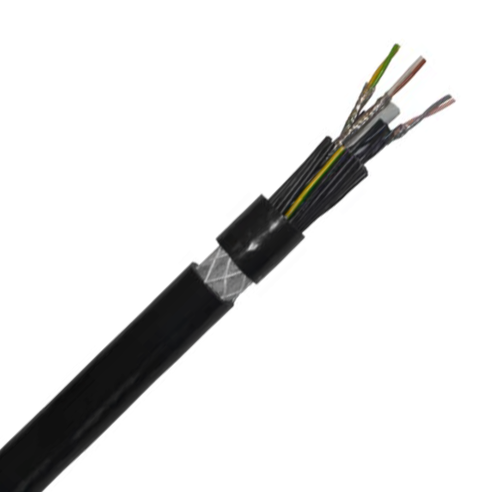 PVC Round Trailing Cable With Shielded Pairs 30G 1+3 x (2 x 0.5mm) C